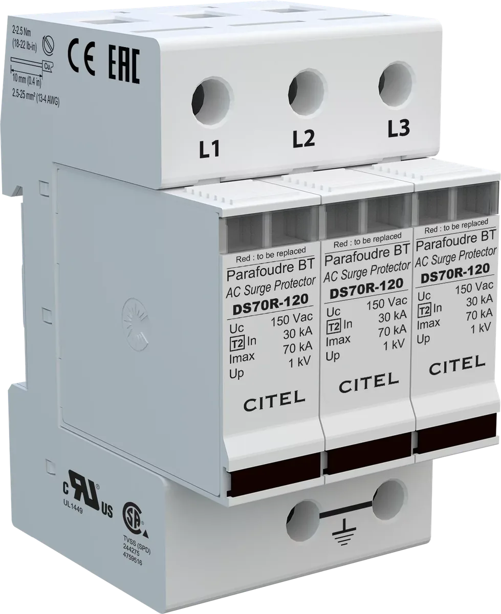 Устройство защиты от импульсных перенапряжений Citel DS73R-120 (491603), тип 2