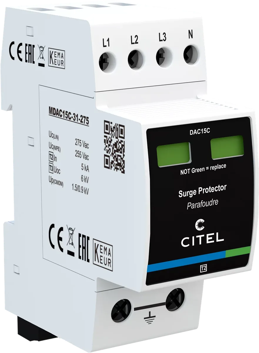 Устройство защиты от импульсных перенапряжений Citel DAC15CS-31-275 (821620222), тип 2 (или 3)