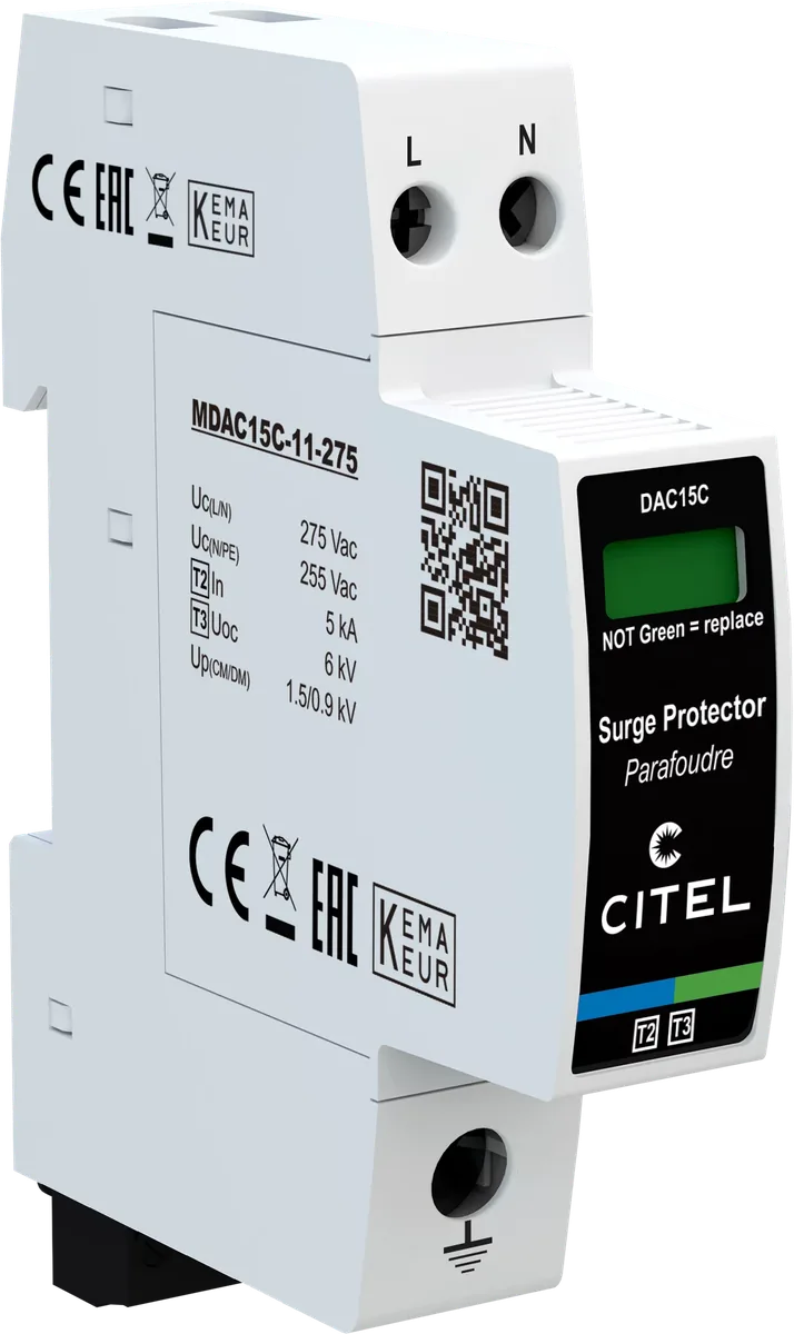 Устройство защиты от импульсных перенапряжений Citel DAC15C-11-275 (821620211), тип 2 (или 3)