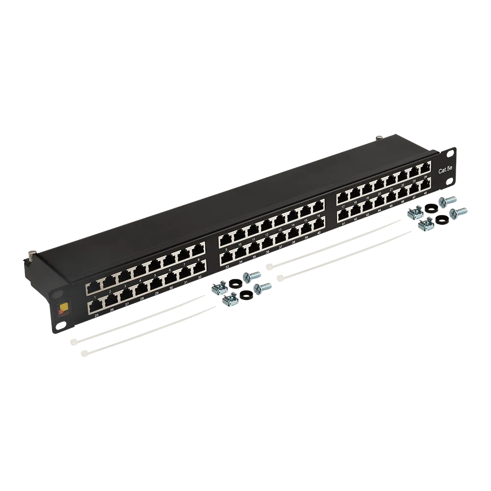 Патч-панель 19" высокой плотности, 48 портов RJ45, экранированная, кат.5E, 1U LANMASTER