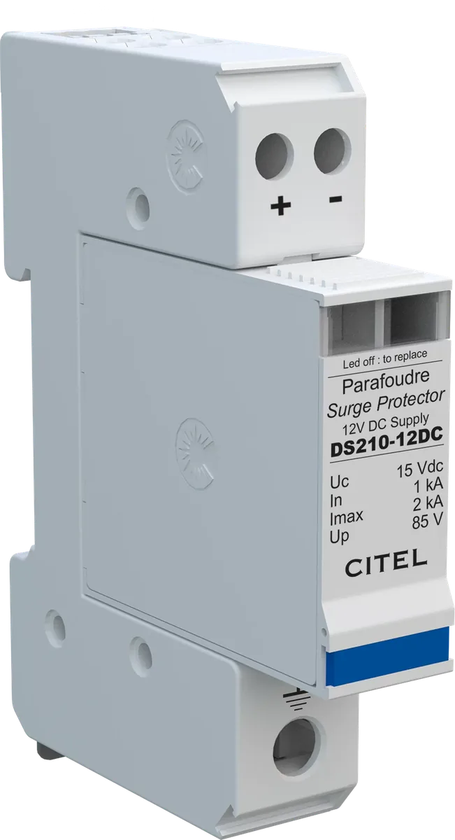 Устройство защиты от импульсных перенапряжений Citel DS210-12DC (440201), 2-полюсный, защита сети 12В постоянного тока
