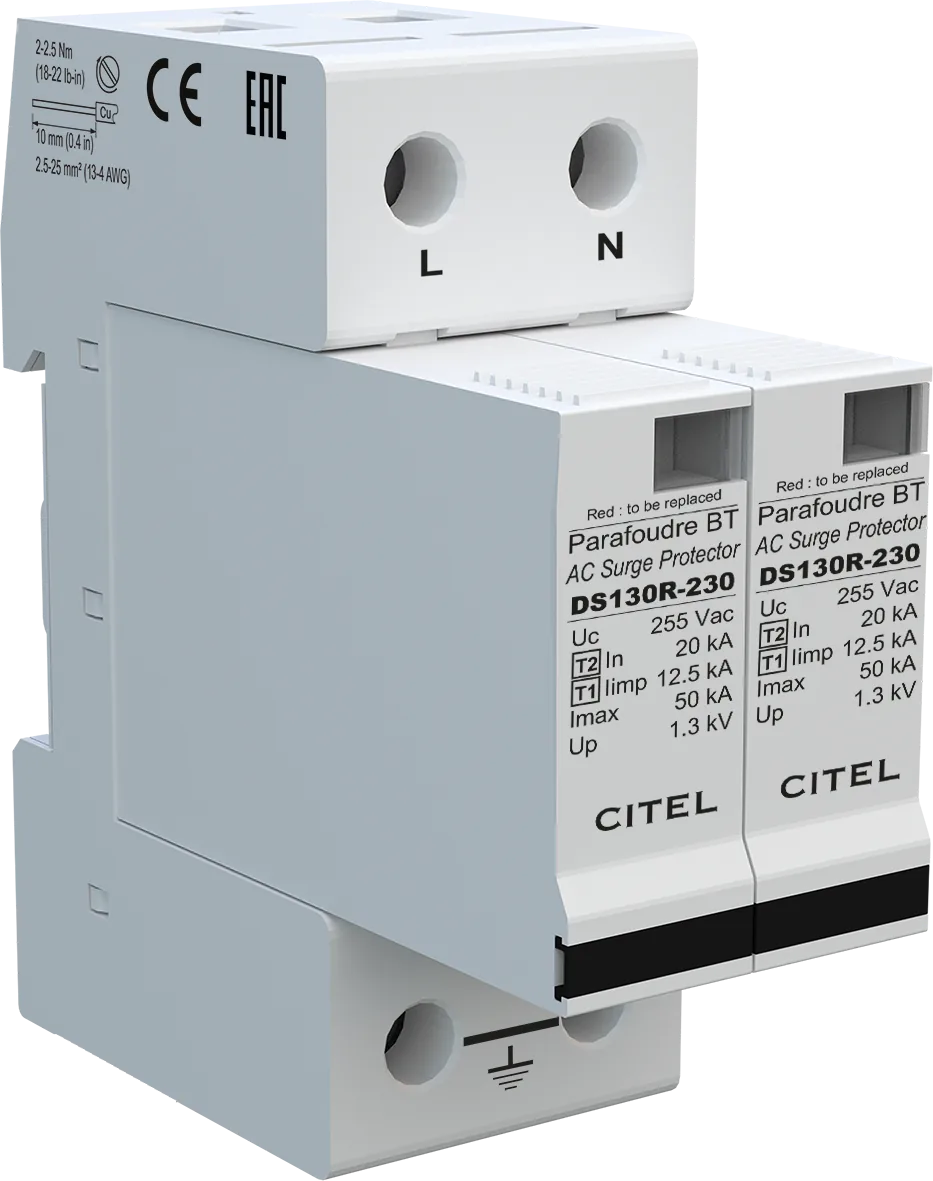 Устройство защиты от импульсных перенапряжений Citel DS132R-230 (571502), тип 1+2
