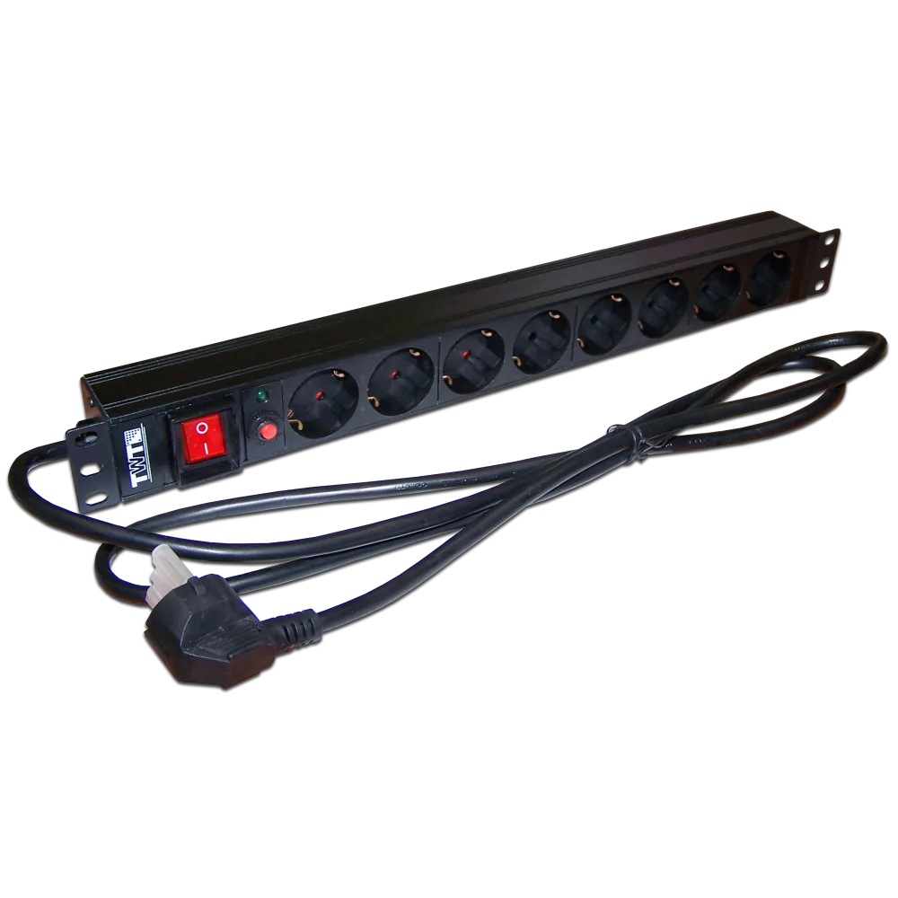 Блок розеток LANMASTER 19", 8 шт., 16A 250V