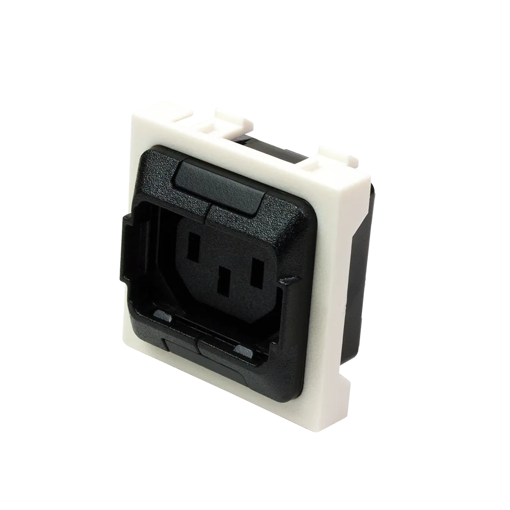 Гнездо LANMASTER IEC 60320 C13 с блокировкой, 10 A, 250V, формата Mosaic, 45x45 мм