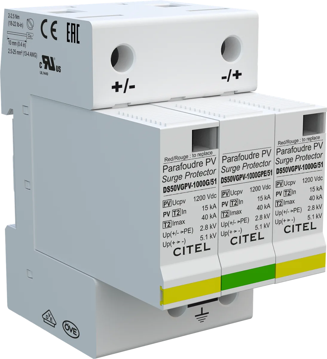 Устройство защиты от импульсных перенапряжений Citel DS50VGPV-1000G/51 (481301)