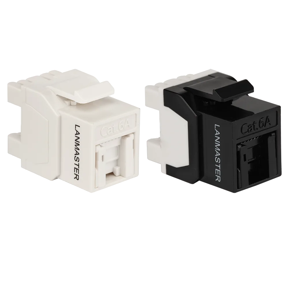 Модуль LANMASTER Keystone, RJ45, неэкранированный, кат.6A, со встроенной шторкой, 180 градусов