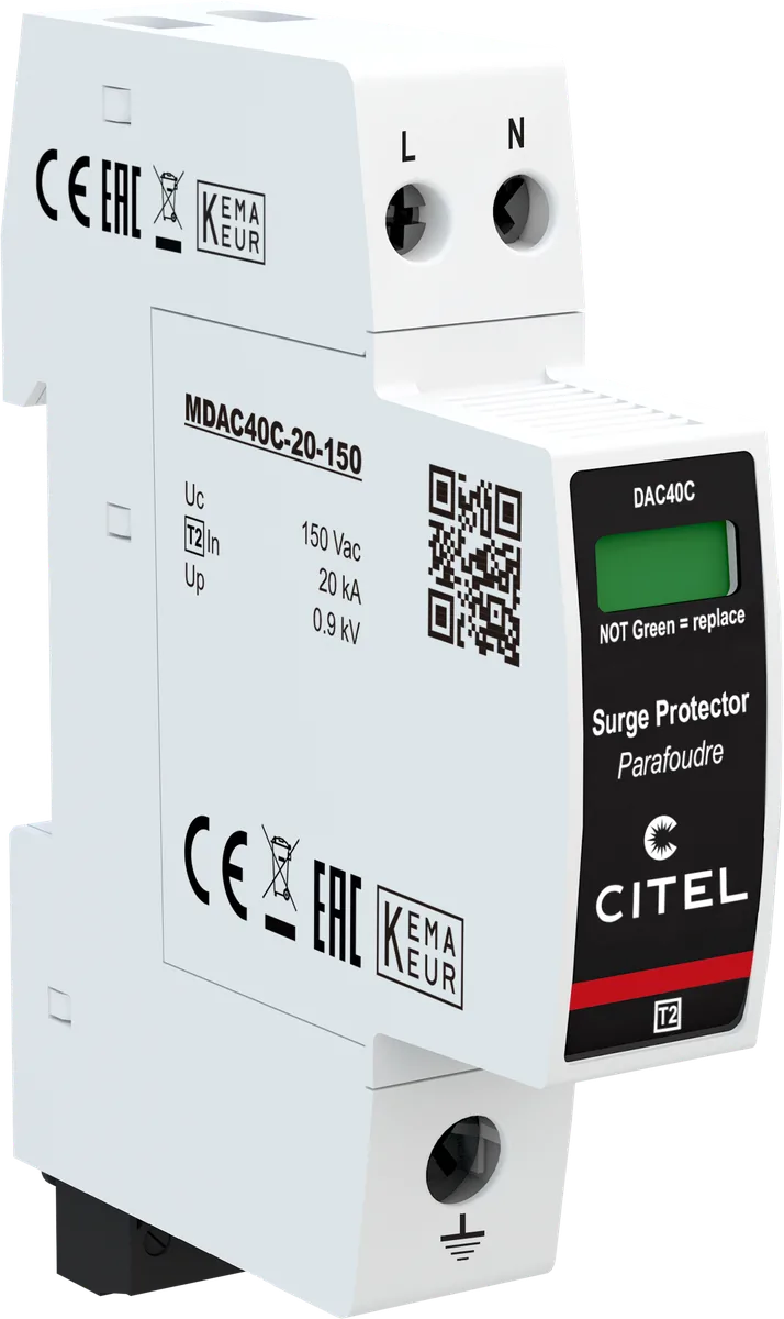 Устройство защиты от импульсных перенапряжений Citel DAC40CS-20-150 (821510121), тип 2