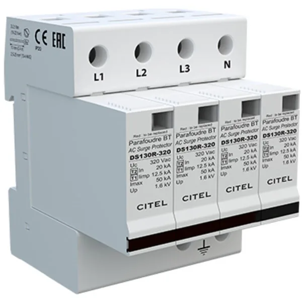 Устройство защиты от импульсных перенапряжений Citel DS134R-320 (571904), тип 1+2