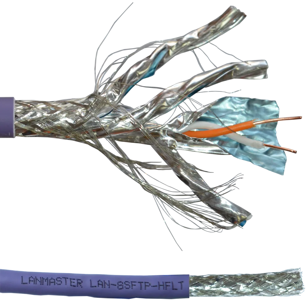 Медный кабель LANMASTER SFTP, 4 пары, кат. 8, 2000Mhz, нг(А)-HFLTx, 305 м
