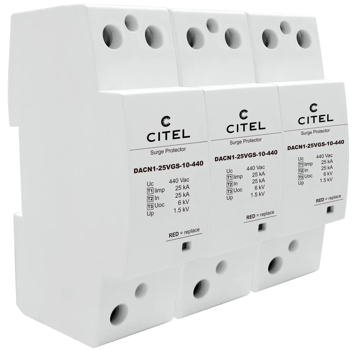 Устройство защиты от импульсных перенапряжений Citel DACN1-25VGS-30-440 (29223022), тип 1+2+3, Iimp 25кА