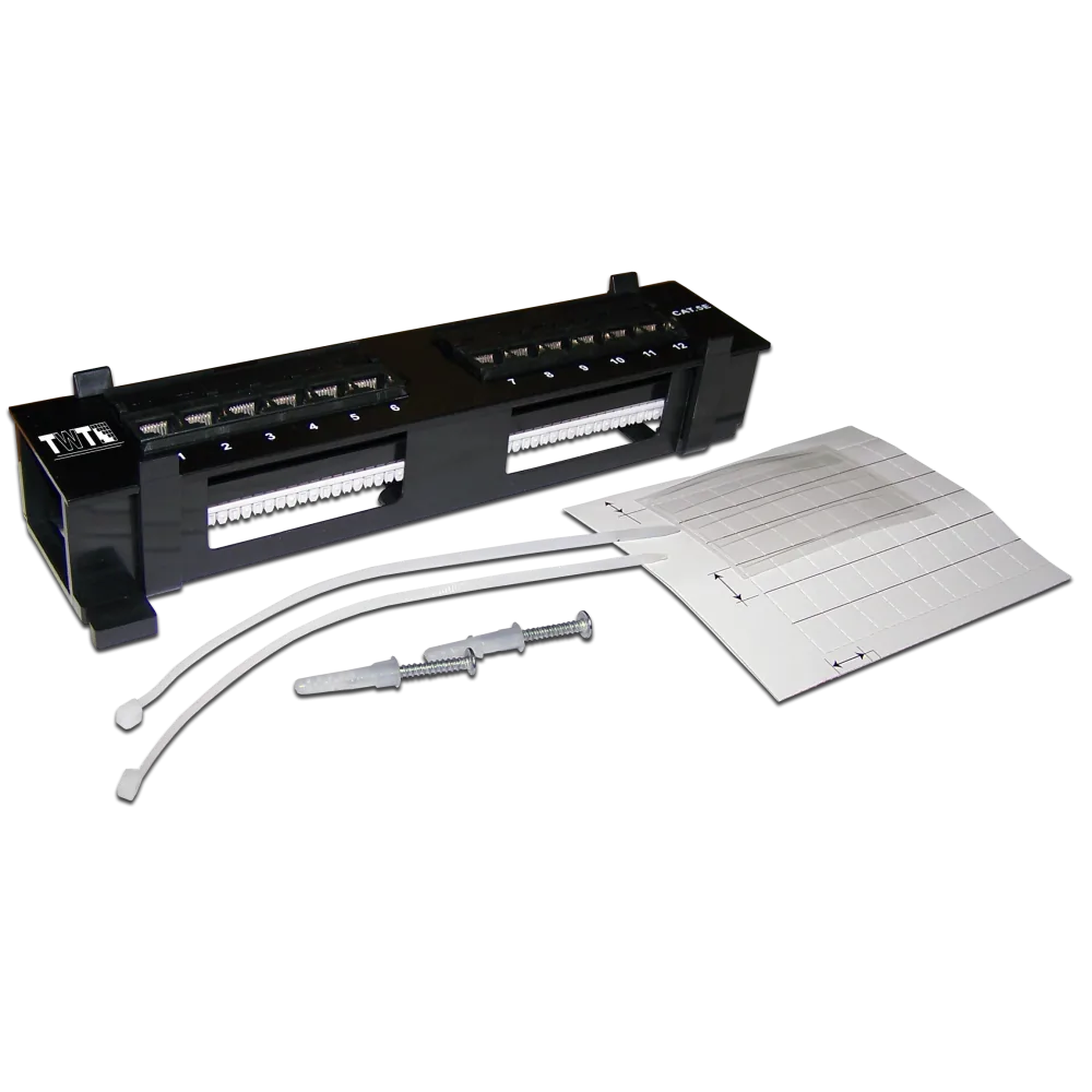 Патч-панель LANMASTER TWT настенная вертикальная, 12 портов, UTP, 5E