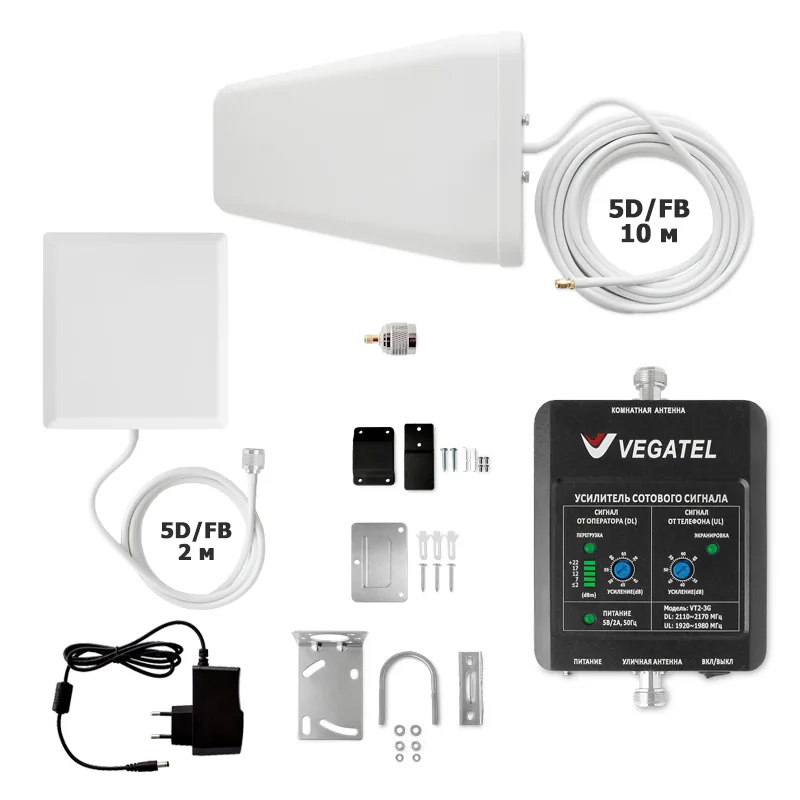 Репитер VEGATEL комплект VT2-3G-kit дом LED