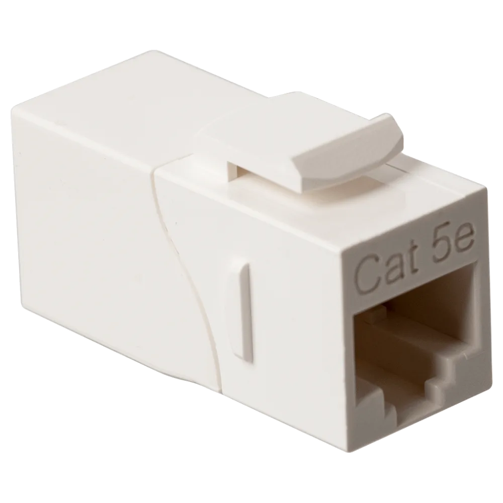 Повторитель портов LANMASTER RJ-45 неэкранированный 90 градусов кат.5E формата Keystone белый
