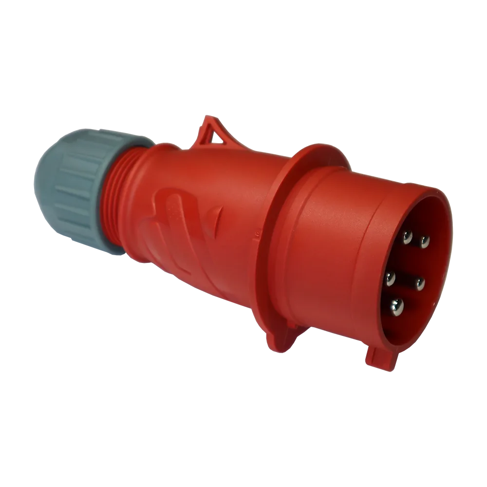 Вилка LANMASTER IEC 309 трехфазная, 32 A, 380V, разборная, красная
