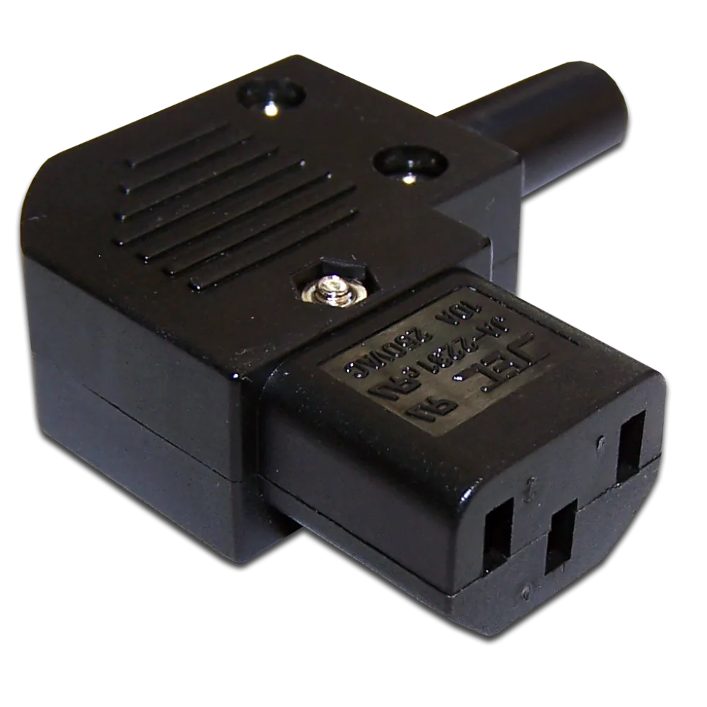 Вилка LANMASTER IEC 60320 C13, 10 A, 250V, угловая, разборная, черная