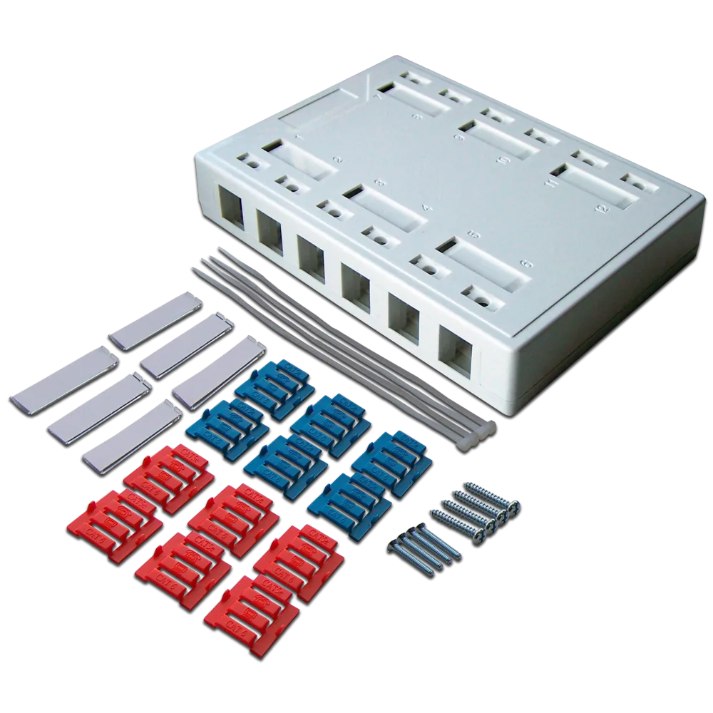 Коробка настенная LANMASTER на 12 кейстоунов, белая