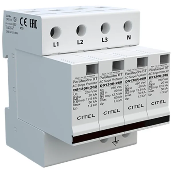 Устройство защиты от импульсных перенапряжений Citel DS134RS-280 (571114), тип 1+2