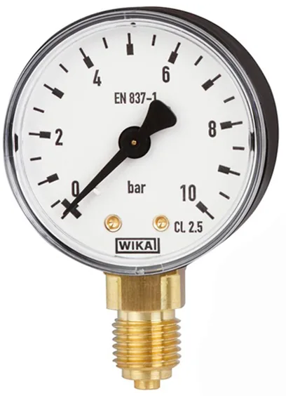 Манометр с трубкой Бурдона WIKA 111.10 пластик 063 мм 0...10 бар