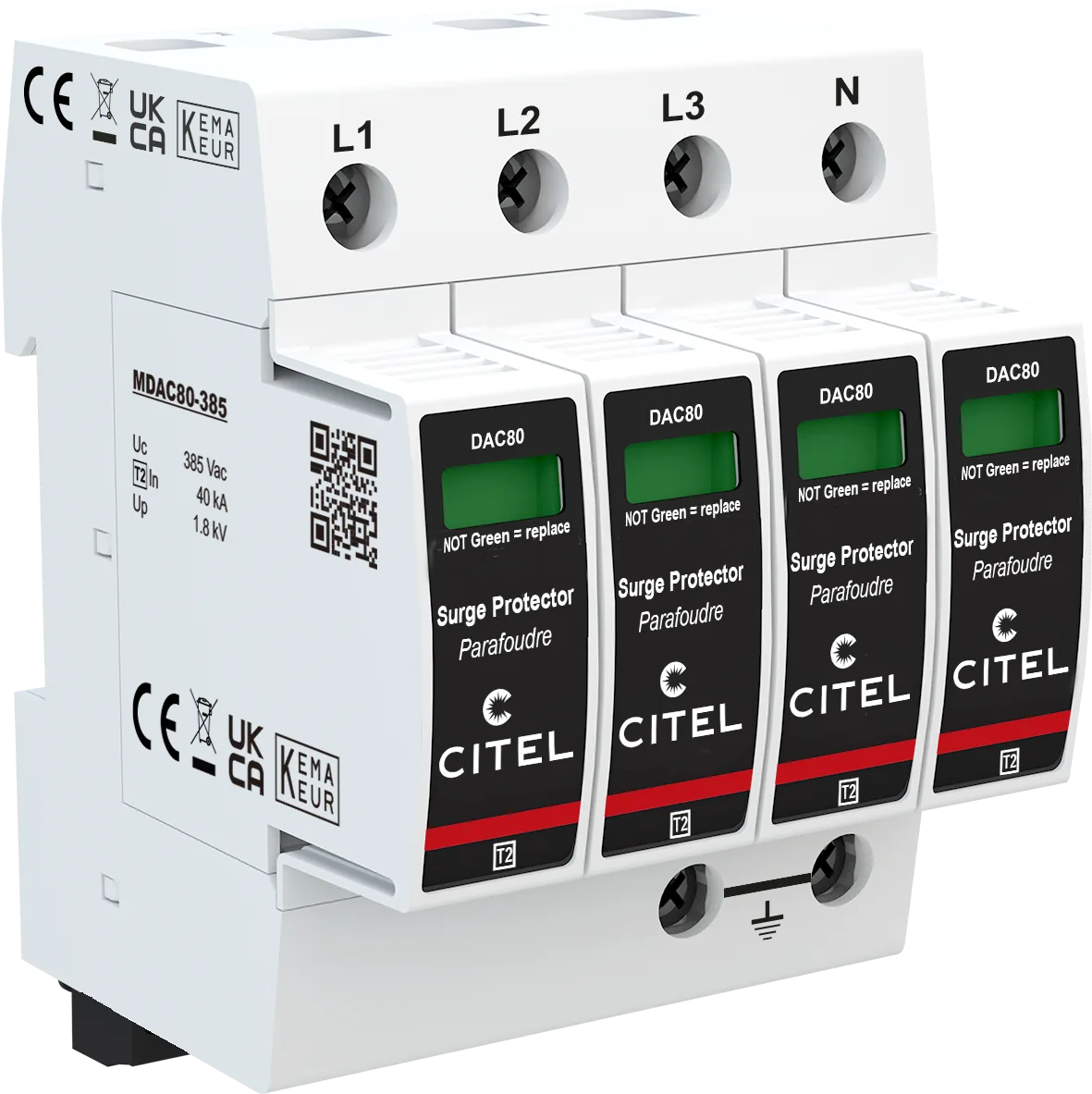Устройство защиты от импульсных перенапряжений Citel DAC80S-40-385 (821210524), тип 2, Imax 80 кА