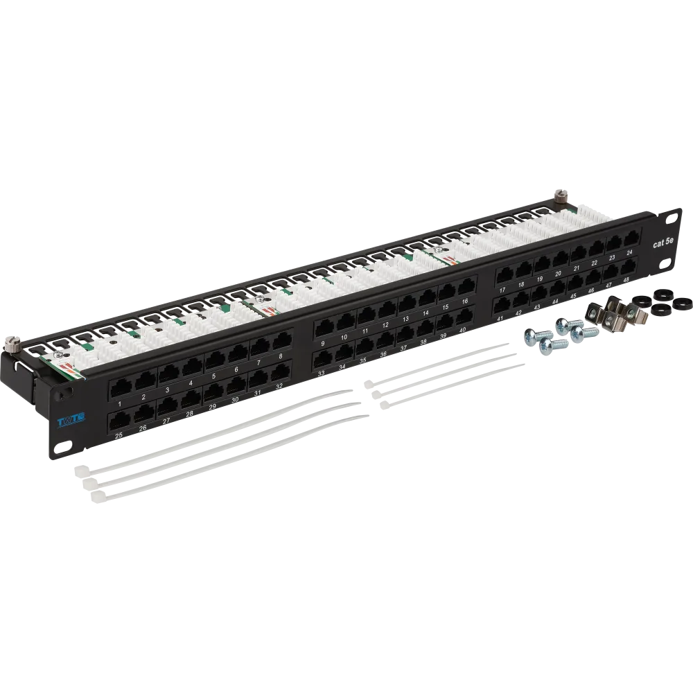 Патч-панель LANMASTER TWT 48 портов, UTP, кат.5E, 1U