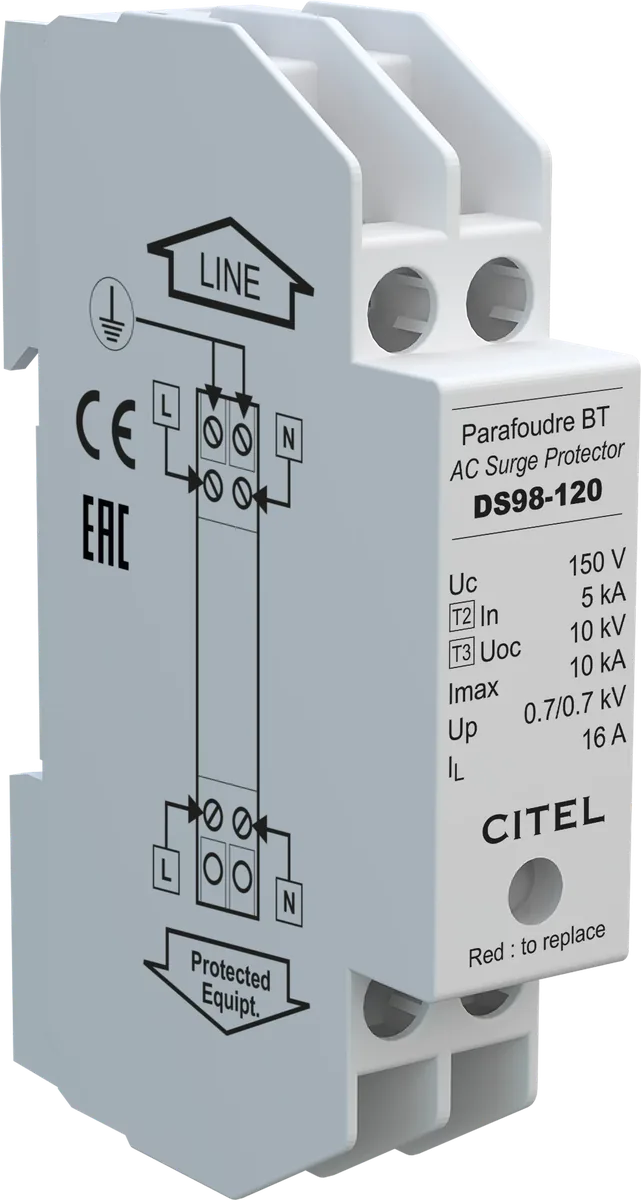 Устройство защиты от импульсных перенапряжений Citel DS98-120 (3509012), тип 2 (или 3)