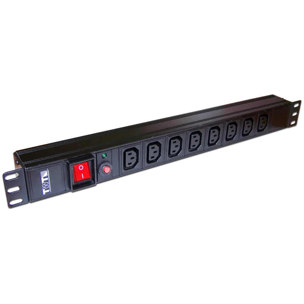 Блок розеток LANMASTER 19", 8 шт. C13, 10 A/250V, без шнура питания