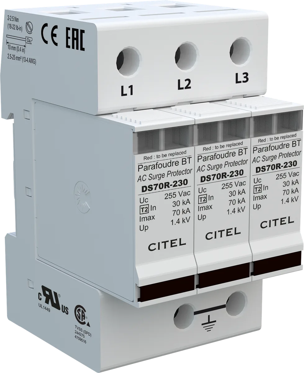 Устройство защиты от импульсных перенапряжений Citel DS73R-230 (491503), тип 2
