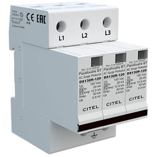 Устройство защиты от импульсных перенапряжений Citel DS133R-120 (571603), тип 1+2