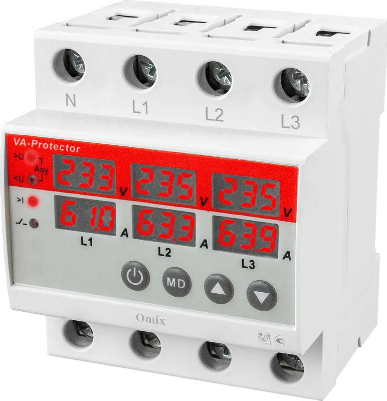 Реле контроля трехфазного тока и напряжения Omix D5-AV6-3-K6