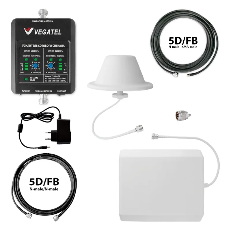 Репитер VEGATEL комплект VT-1800/3G-kit офис LED