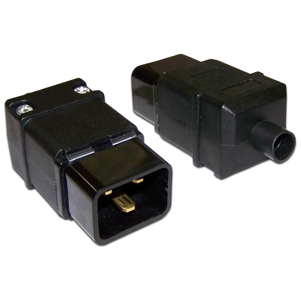 Вилка LANMASTER IEC 60320 C20, 16A, 250V, разборная, черная